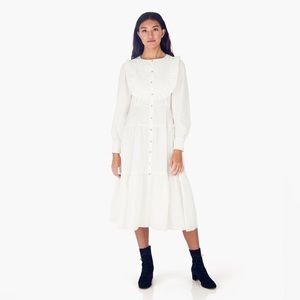 Whit “Barrett” white poplin midi dress